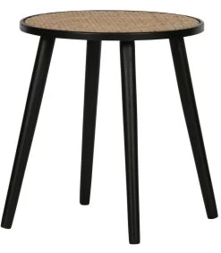 WOOOD Ditmer Bijzettafel - Hout - Naturel/zwart - 44x39x39