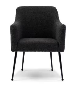 Eetstoel The Smith DAC Boucle Beluga - Polyester, Acrylic, Iron - (LxBxH) 66.0x67.0x86.0 Cm