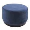 Leitmotiv Poef W. Wood Rim - Velvet Jeans Blauw - Large - 50x30cm