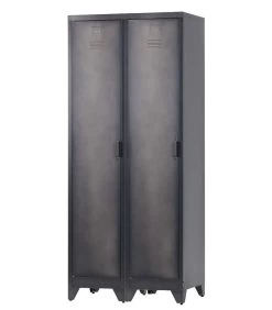 WOOOD Cas Lockerkast 1-Deurs - Metaal - Zwart - Set Van 2 -Woninginrichting 5e57e47f6c9549deaea4f8bd6275d62b