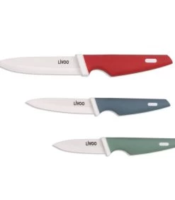 LIVOO Blok Met 3 Keramische Messen Met Houder -Woninginrichting 60132ca3401f45d4820f269b4889e368