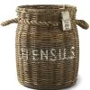 Keukengerei Houder Lepelhouder - Rustic Rattan Utensils Pot - Bruin -Woninginrichting 604613e0326c4c55a047051855ddc99b