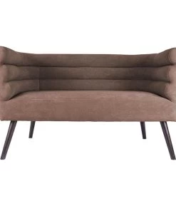 Leitmotiv Bank Explicit - Suede Look Chocolade Bruin - 128x71x74cm