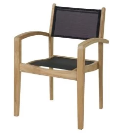 Tuinstoel Buiten Caldo - Teak - Naturel/Zwart - Set Van 4