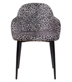 WOOOD Noortje Eetkamerstoel - Polyester - Panterprint - Set Van 2 -Woninginrichting 657e9490395e408398e809cdb6be458f