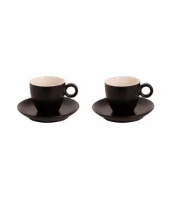 Koffiekop En Schotel Bart Colour Cafe 17 Cl 13.5 Cm Zwart Porselein 2 Stuk(s)