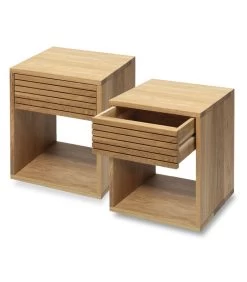 2 X Nachtkastje EMMA In Eikenhout