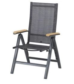 Verstelbare Tuinstoel - Teak - Antraciet - 106x63x63