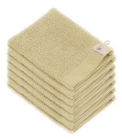 Woninginrichting 38 12x Soft Cotton Washandjes Maisgeel