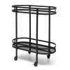 Serveerwagen 71x32xH79cm 2 Lagen Zwart Bar