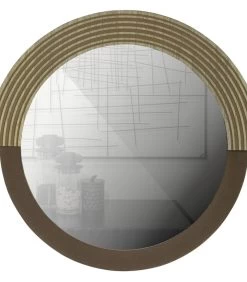 Exclusive Hailey Spiegel Rond - Mdf/Glas - Naturel - 57x60x1,5