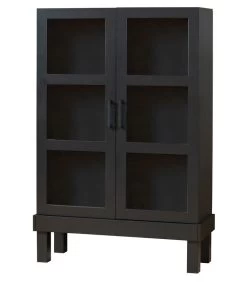 Bonk Vitrinekast - Grenen - Zwart - 160x103x37 -Woninginrichting 72cb1a1fe8b7411488b8ec510a923a49