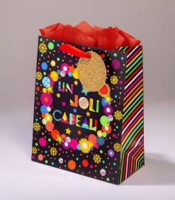 Geschenkentas PomL 20 X H 25 X P 10 Cmpompons, Flocons