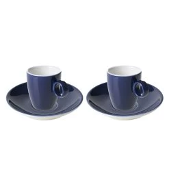 Espressokop En Schotel Bart Colour Cafe 6.5 Cl - 11 Cm Blauw Porselein 2 Stuk(s)