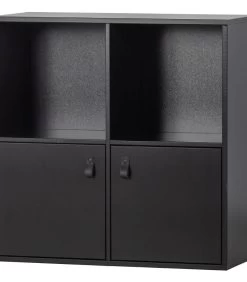 VTwonen Lower Case 4 Vakken - Grenen - Zwart - 81x81x35