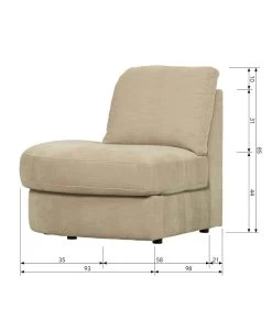 VTwonen Family 1-Zits Element Ronde Hoek Links - Zand - 85x93x98 -Woninginrichting 7f12423a74b34a2bb2d657a408cd4185