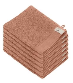 Woninginrichting 40 12x Soft Cotton Washandjes Terra