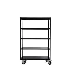 House Doctor Rek Met 4 Wielen, Trolley, Mat Zwart