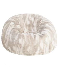 XL-poef In Beige Imitatiebont