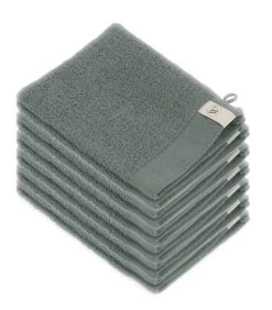 12x Soft Cotton Washandjes Legergroen
