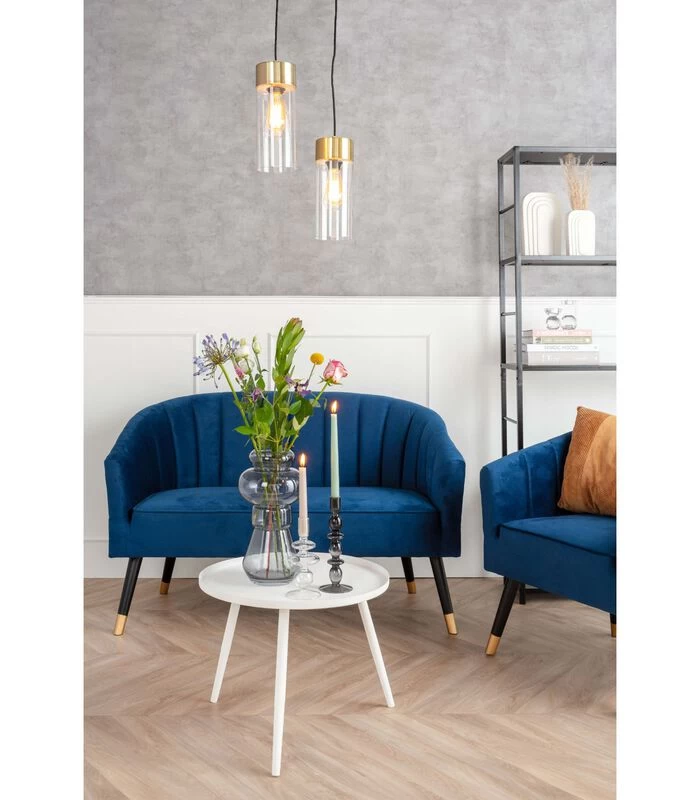 Leitmotiv Bank Royal - Velvet Donker Blauw - 128x71x80cm 4 Leitmotiv Bank Royal - Velvet Donker Blauw - 128x71x80cm - Afbeelding 2