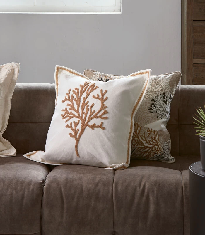 Kussenhoes, Kussensloop 50x50, Koraal, Zee - Santinella - Wit 4 Kussenhoes, Kussensloop 50x50, Koraal, Zee - Santinella - Wit - Afbeelding 2