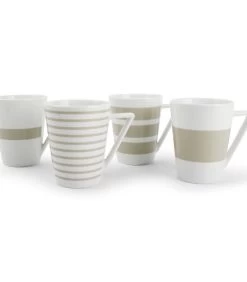 Beker 36cl Sage Green Stripes - Set/4