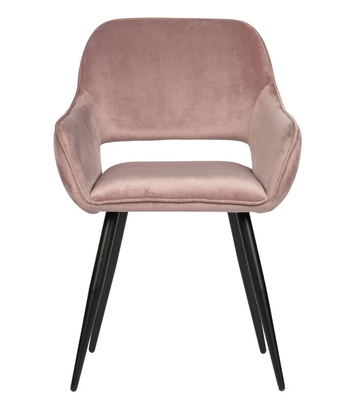 WOOOD Jelle Stoel - Velvet - Lichtroze - Set Van 2 5 WOOOD Jelle Stoel - Velvet - Lichtroze - Set Van 2 - Afbeelding 3