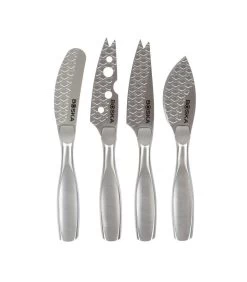 Kaasmessenset Mini Monaco+ - 4 Mesjes Voor Elke Kaas - Zilver