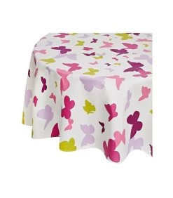 Rond Of Ovaal Gecoat Tafelkleed Papillon Groen/pruim