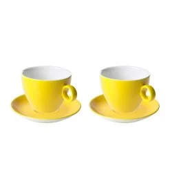 Cappuccinokop En Schotel Bart Colour Cafe 23 Cl 15 Cm Geel Porselein 2 Stuk(s)