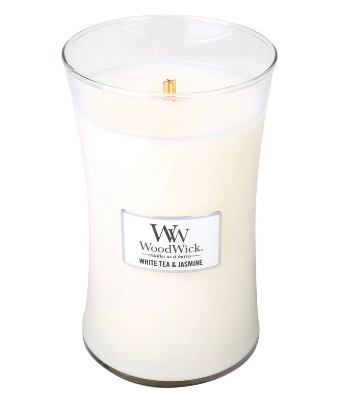 WoodWick Kaars White Tea & Jasmine Large Kaars 3 WoodWick Kaars White Tea & Jasmine Large Kaars