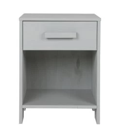 WOOOD Dennis Nachtkastje - Grenen Geborsteld - Betongrijs - 52x39x36