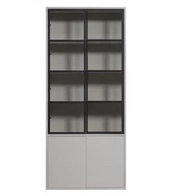 VTwonen 4-Deurs Vitrinekast Basic - Grenen - Mist - 230x101x40 -Woninginrichting 99d4ec0a75864d1da6aad3c2c7e56ec6