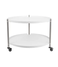 Leitmotiv Salontafel Thrill - Staal Nikkel Wit - 60x40cm