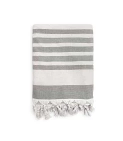 Gestreepte Katoenen XL-handdoek, Badstof Voering 140 X 180 Cm