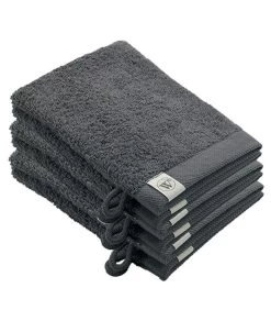 6x Remade Cotton Washandjes Grijs