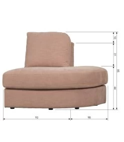 VTwonen Family 1-Zits Element Ronde Hoek Rechts - Roze - 85x93x98 -Woninginrichting af87b4af5e8d444fa1d2c23ffd0c6645