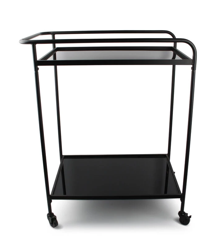 Serveerwagen 66x40xH83,5cm 2 Lagen Zwart Bar 3 Serveerwagen 66x40xH83,5cm 2 Lagen Zwart Bar