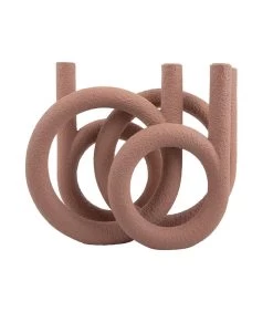 PRESENT TIME Kandelaar Rings - Terracotta Oranje - 38x14,5x30 Cm