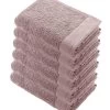 6x Remade Cotton Handdoeken 70x140 Cm Poeder Roze