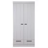 WOOOD Connect Kast 2-Deurs Met Lade - Grenen - Betongrijs - 195x94x53 -Woninginrichting b5341ad116b248928f199c7a731e4f73