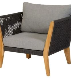 Loungestoel Tuin San Remo - Teak - Grijs - 70x88x96