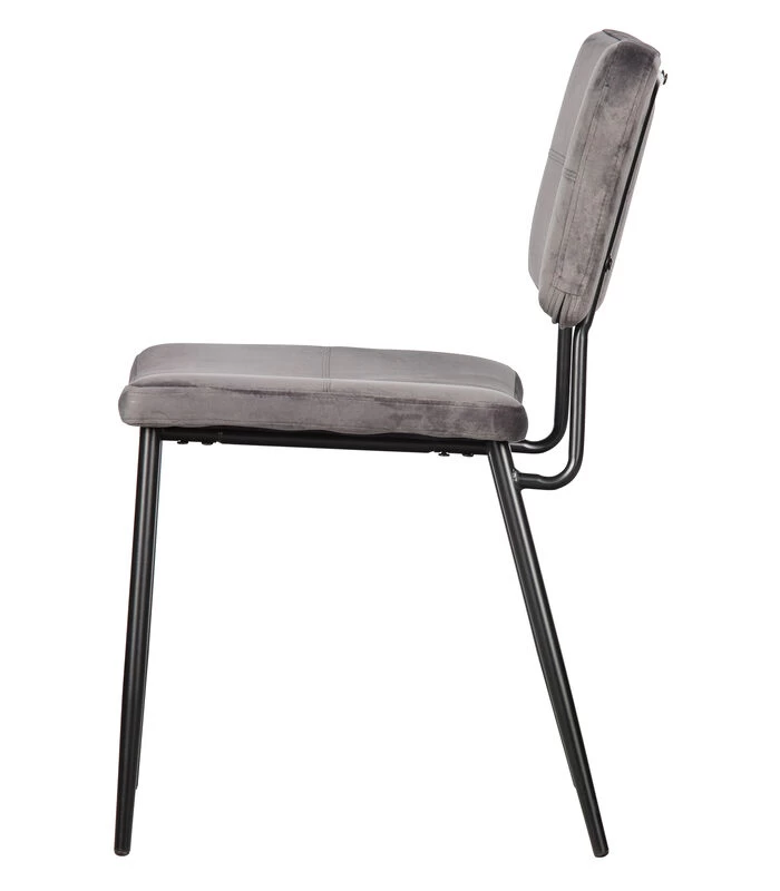 WOOOD Kaat Eetkamerstoel - Velvet - Antraciet - Set Van 2 5 WOOOD Kaat Eetkamerstoel - Velvet - Antraciet - Set Van 2 - Afbeelding 3