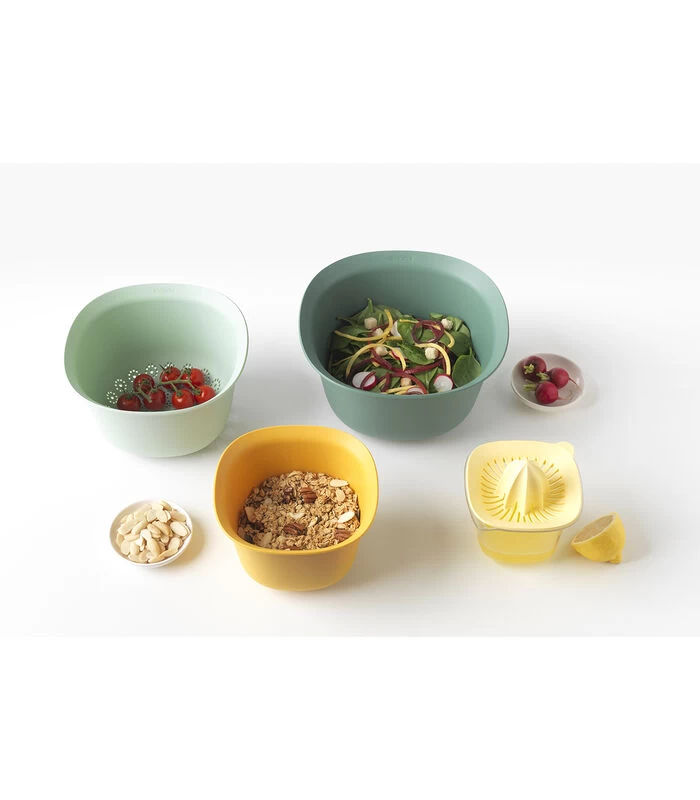 Brabantia Tasty+ Mengkommenset, 2x Mengkom, Vergiet, Citruspers 5 Brabantia Tasty+ Mengkommenset, 2x Mengkom, Vergiet, Citruspers - Afbeelding 3