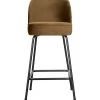 BePureHome Vogue Barstoel - Fluweel - Honing Geel - 89x50x55