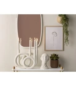 PRESENT TIME Kandelaar Rings - Polyresin - Wit - 38x14,5x30cm -Woninginrichting be13c4d1ad4b473f984b2717b8916bdd