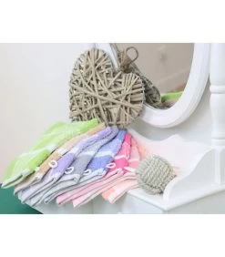 Set Van 2 Toilethandschoenen Katoen Bouclette Tegels CELESTE -Woninginrichting c0309bcdb8c84622aea248414b601e4e