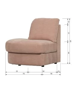 VTwonen Family 1-Zits Element Ronde Hoek Links - Roze - 85x93x98 -Woninginrichting c4b7c29c866f44f380bdc6b45cde6a84