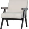 WOOOD Fauteuil Lowie - Polyester - Naturel/Zwart - 79x60x79 -Woninginrichting c4f1205b269345f49b15cde9e81f23bf